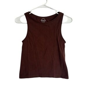 One Step Ahead Fitted Brown Tank Top